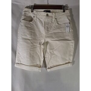 GAP Denim Bermuda Shorts Womens Size 8/29‎ White Cuffed Casual